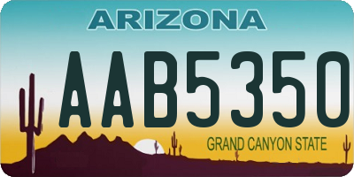 AZ license plate AAB5350