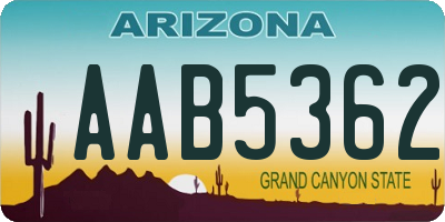 AZ license plate AAB5362