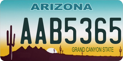 AZ license plate AAB5365