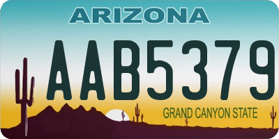 AZ license plate AAB5379