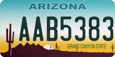 AZ license plate AAB5383