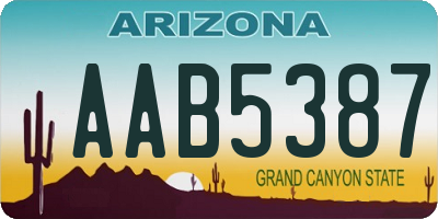 AZ license plate AAB5387