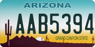 AZ license plate AAB5394