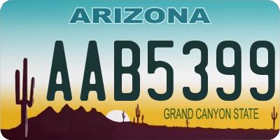 AZ license plate AAB5399