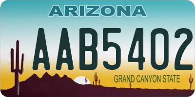 AZ license plate AAB5402