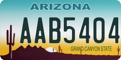 AZ license plate AAB5404