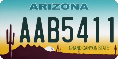 AZ license plate AAB5411