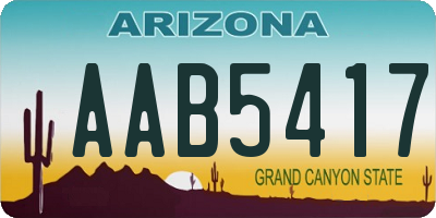 AZ license plate AAB5417