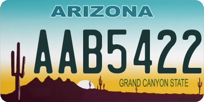 AZ license plate AAB5422