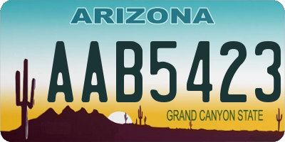 AZ license plate AAB5423