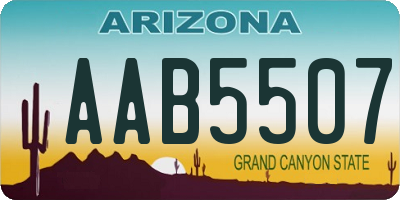 AZ license plate AAB5507