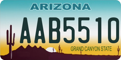 AZ license plate AAB5510