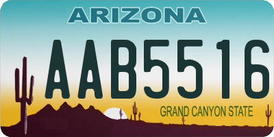 AZ license plate AAB5516