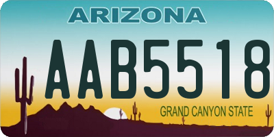 AZ license plate AAB5518