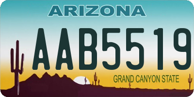 AZ license plate AAB5519