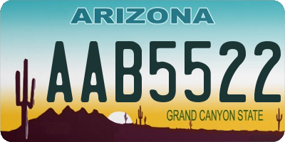 AZ license plate AAB5522