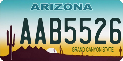 AZ license plate AAB5526