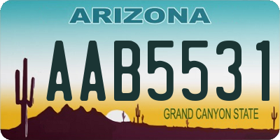 AZ license plate AAB5531