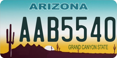 AZ license plate AAB5540