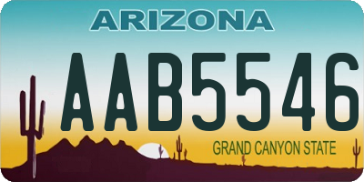 AZ license plate AAB5546