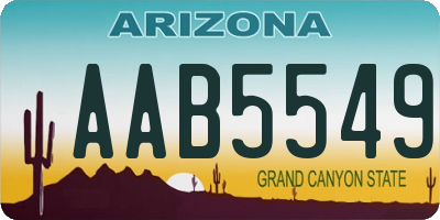 AZ license plate AAB5549