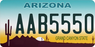 AZ license plate AAB5550