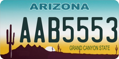 AZ license plate AAB5553