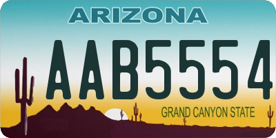 AZ license plate AAB5554