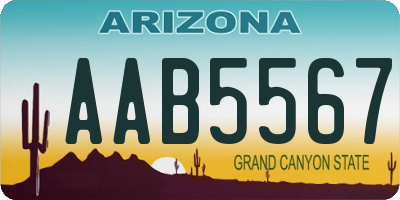 AZ license plate AAB5567