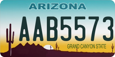 AZ license plate AAB5573