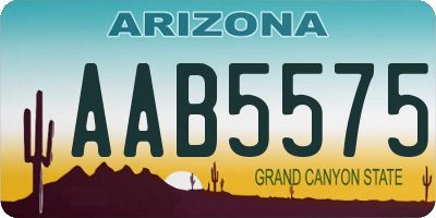 AZ license plate AAB5575