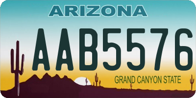 AZ license plate AAB5576