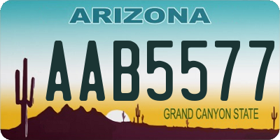 AZ license plate AAB5577
