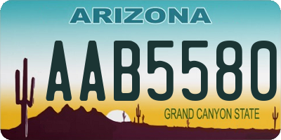 AZ license plate AAB5580