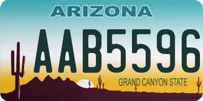 AZ license plate AAB5596