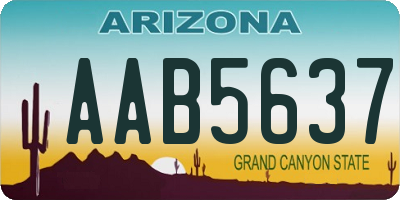 AZ license plate AAB5637