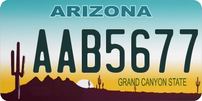 AZ license plate AAB5677