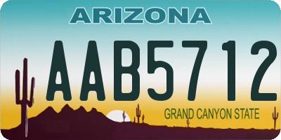 AZ license plate AAB5712