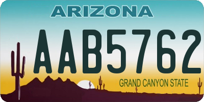 AZ license plate AAB5762