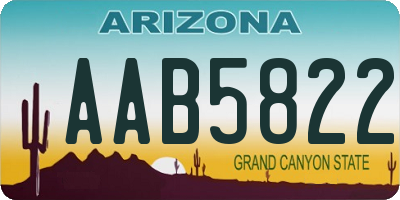 AZ license plate AAB5822