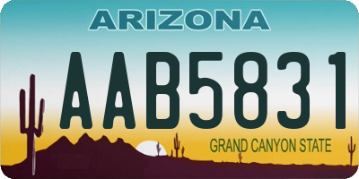 AZ license plate AAB5831