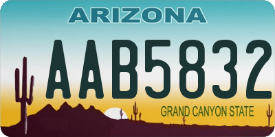 AZ license plate AAB5832