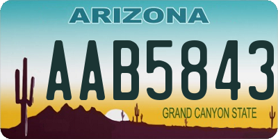 AZ license plate AAB5843