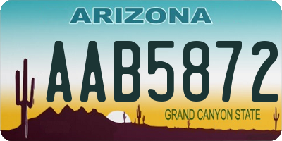 AZ license plate AAB5872