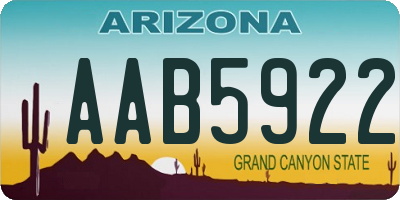 AZ license plate AAB5922