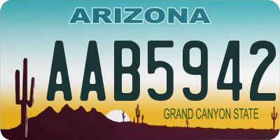 AZ license plate AAB5942