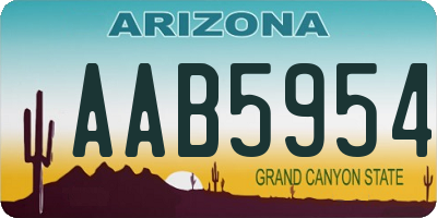 AZ license plate AAB5954