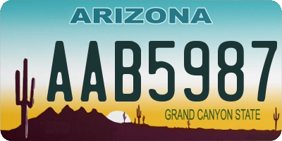 AZ license plate AAB5987