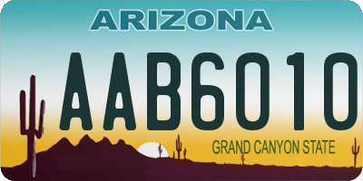 AZ license plate AAB6010