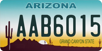 AZ license plate AAB6015